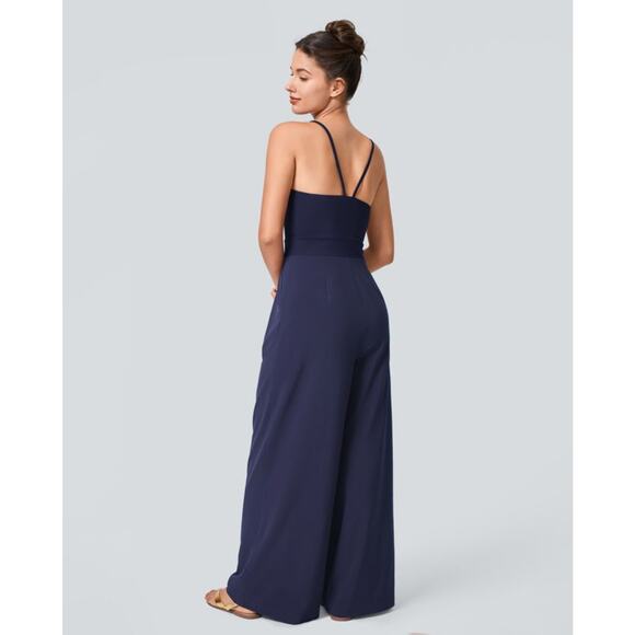 Halara Breezeful Backless Wide Leg Jumpsuit Size M New With Tags - Picture 2 of 9